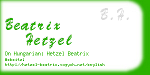 beatrix hetzel business card